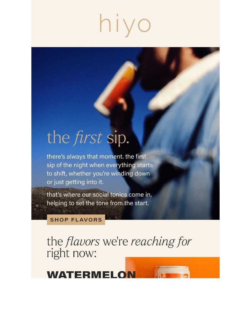 Screenshot of email sent to a hiyo Newsletter subscriber