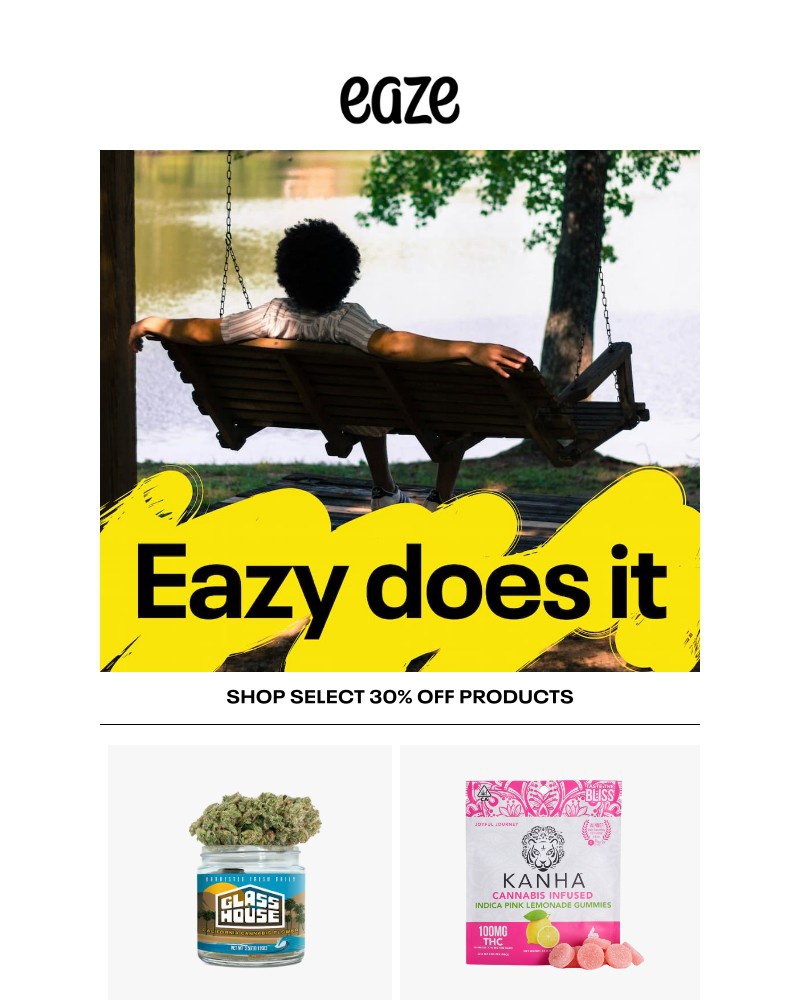 Screenshot of email sent to a Eaze Registered user