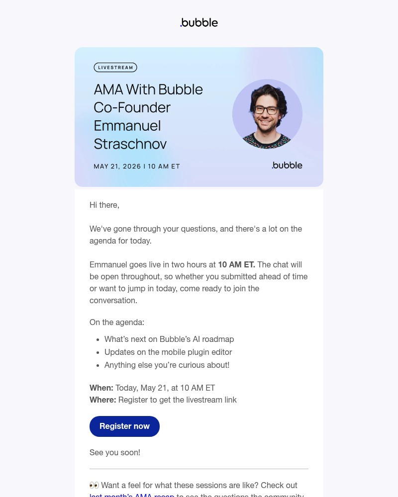 Screenshot of email with subject /media/emails/its-ama-day-emmanuel-goes-live-in-2-hours-86a7ae-cropped-27cab351.jpg