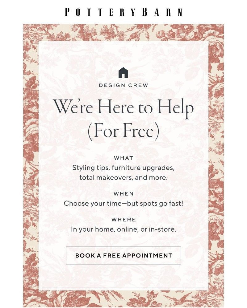 Screenshot of email sent to a Pottery Barn Cart abandoner