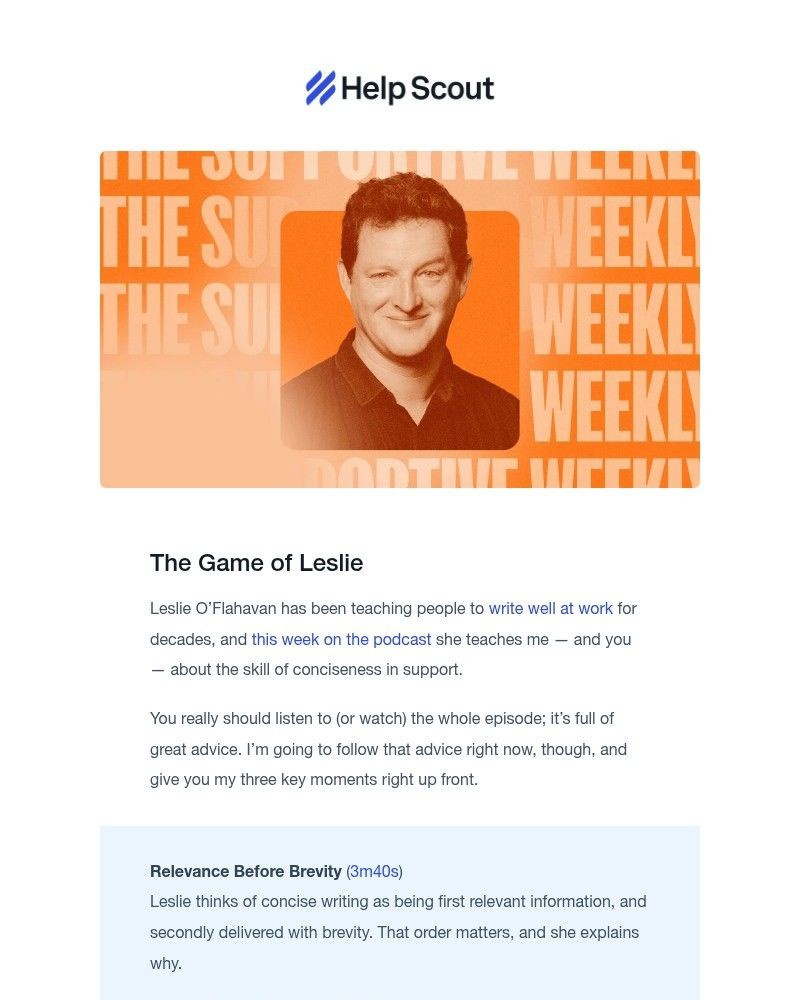 Screenshot of email sent to a Help Scout Trial user