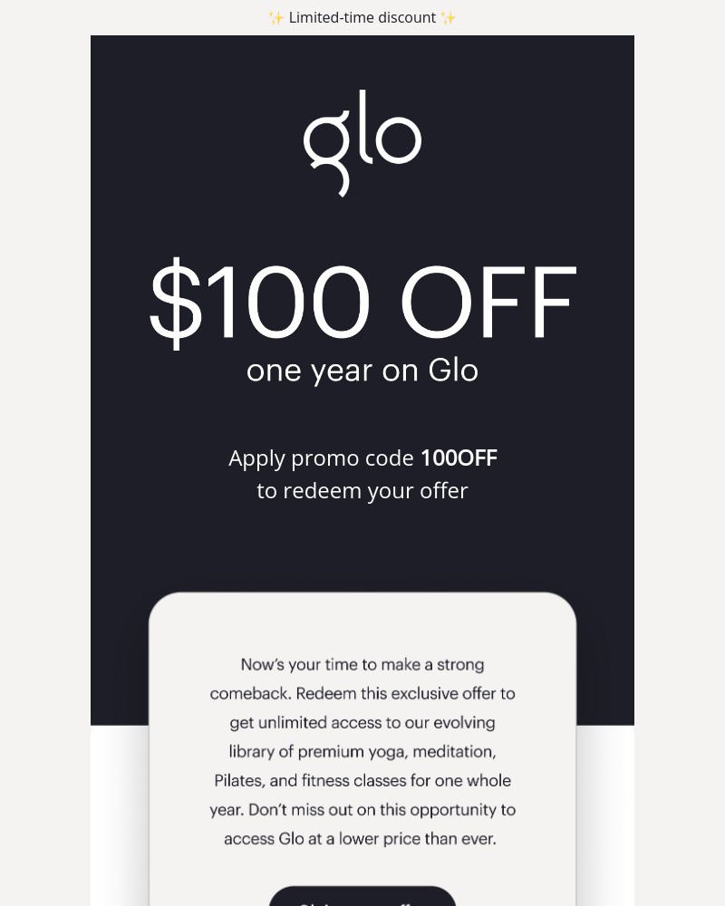 Screenshot of email with subject /media/emails/its-go-time-get-100-off-on-glo-fa08eb-cropped-43573bb8.jpg