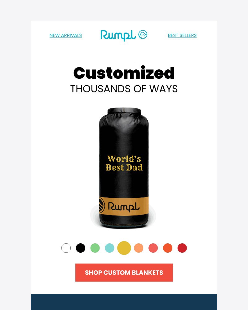 Screenshot of email sent to a Rumpl Newsletter subscriber