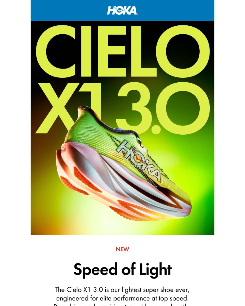 Screenshot of email sent to a Hoka Newsletter subscriber