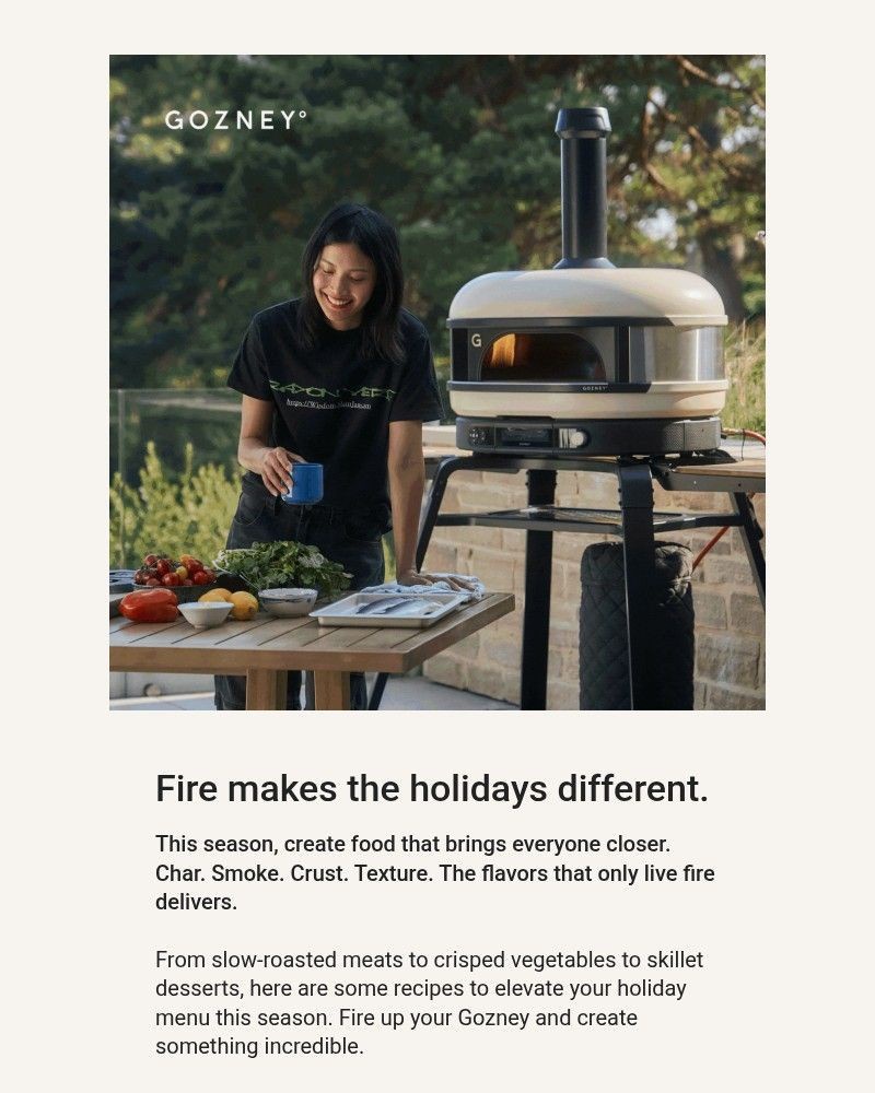 Screenshot of email sent to a Gozney Newsletter subscriber