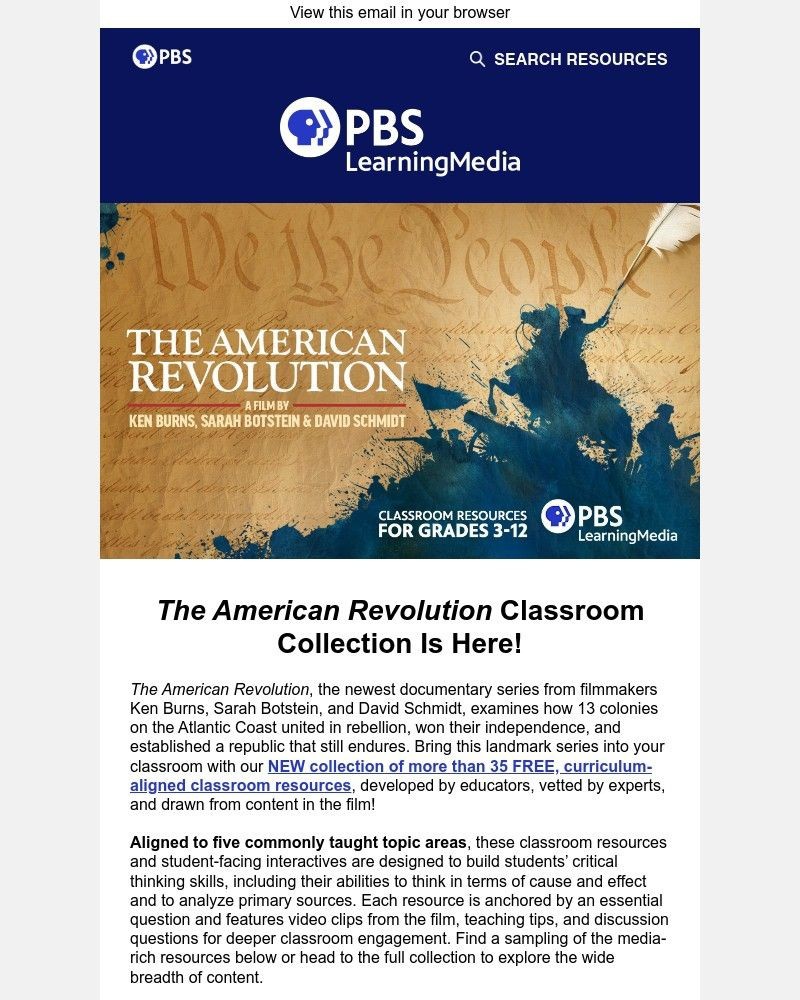 Screenshot of email with subject /media/emails/its-here-the-american-revolution-classroom-collection-is-live-on-pbs-learningmedi_hUTlUVC.jpg