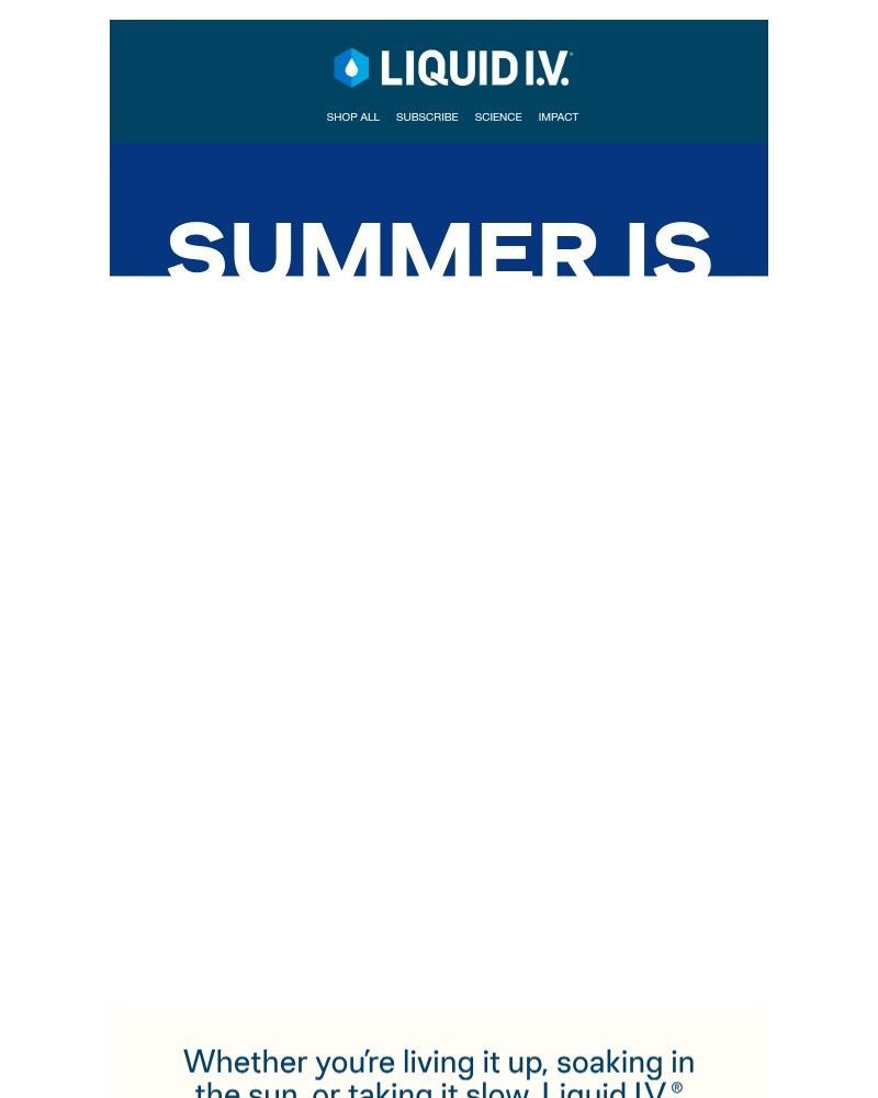 Screenshot of email sent to a Liquid I.V. Newsletter subscriber