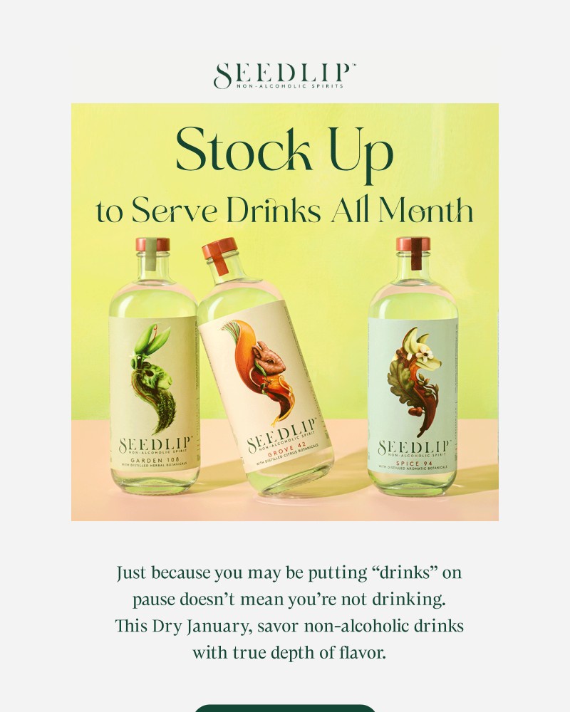 Screenshot of email sent to a Seedlip Newsletter subscriber