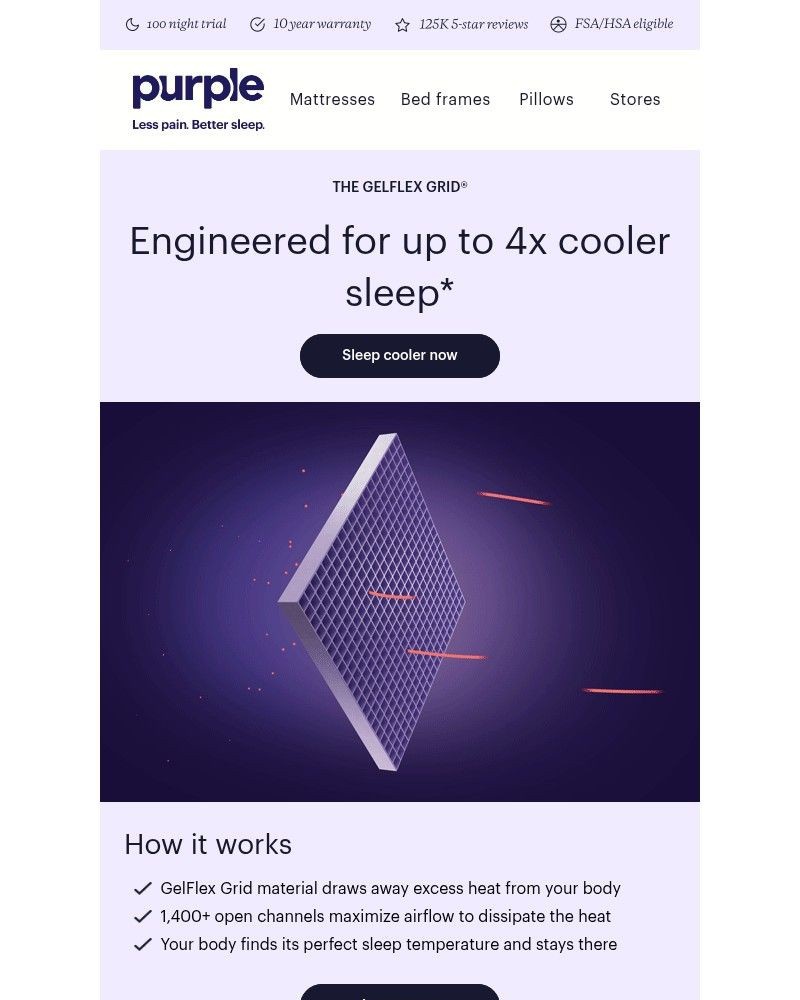 Screenshot of email sent to a Purple Cart abandoner