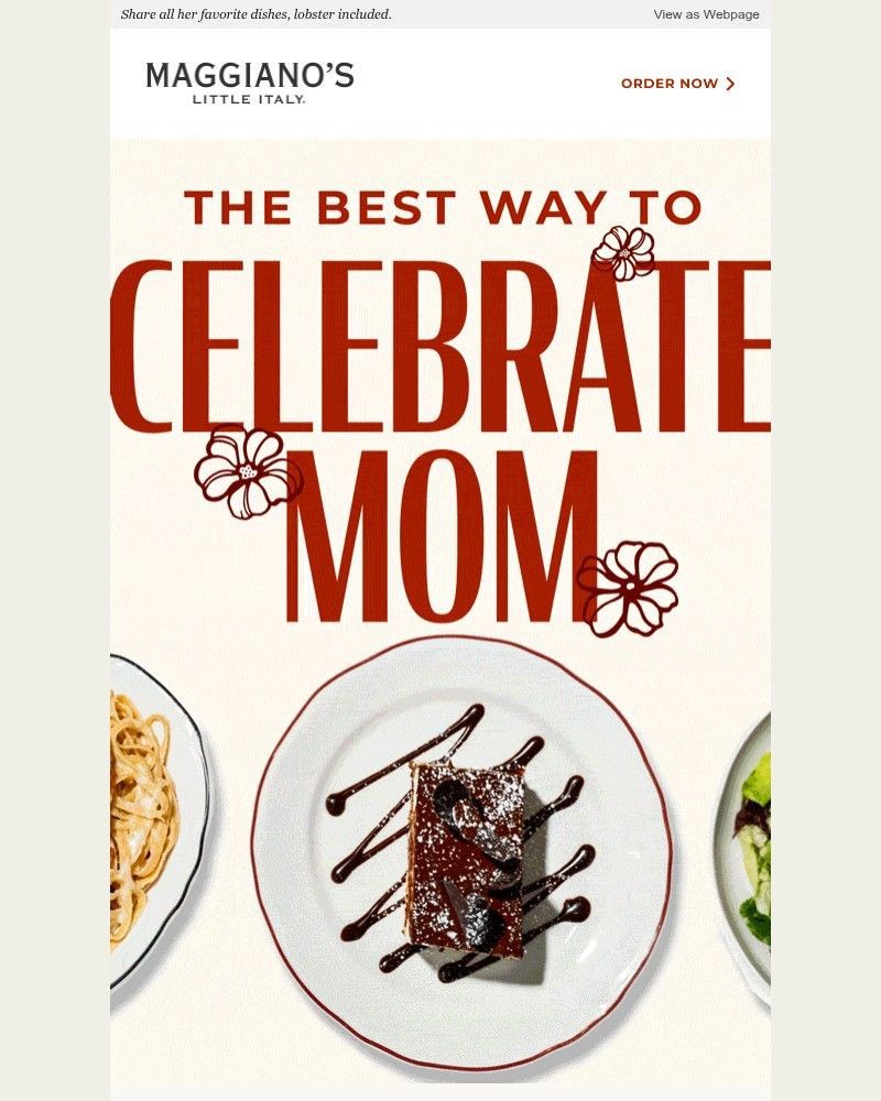 Screenshot of email sent to a Maggiano’s Little Italy Newsletter subscriber