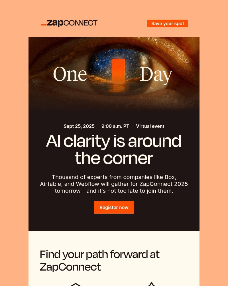 Screenshot of email with subject /media/emails/its-not-too-late-join-us-at-zapconnect-2025-tomorrow-5805b1-cropped-85bc82fb.jpg