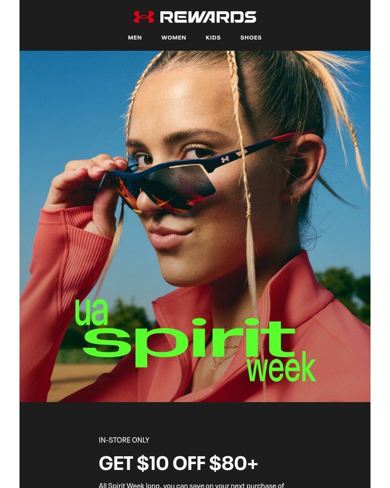 Screenshot of email sent to a Under Armour Newsletter subscriber