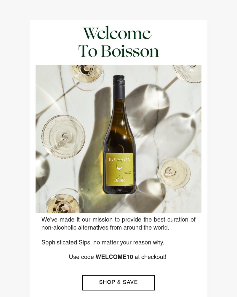 Screenshot of email sent to a Boisson Newsletter subscriber