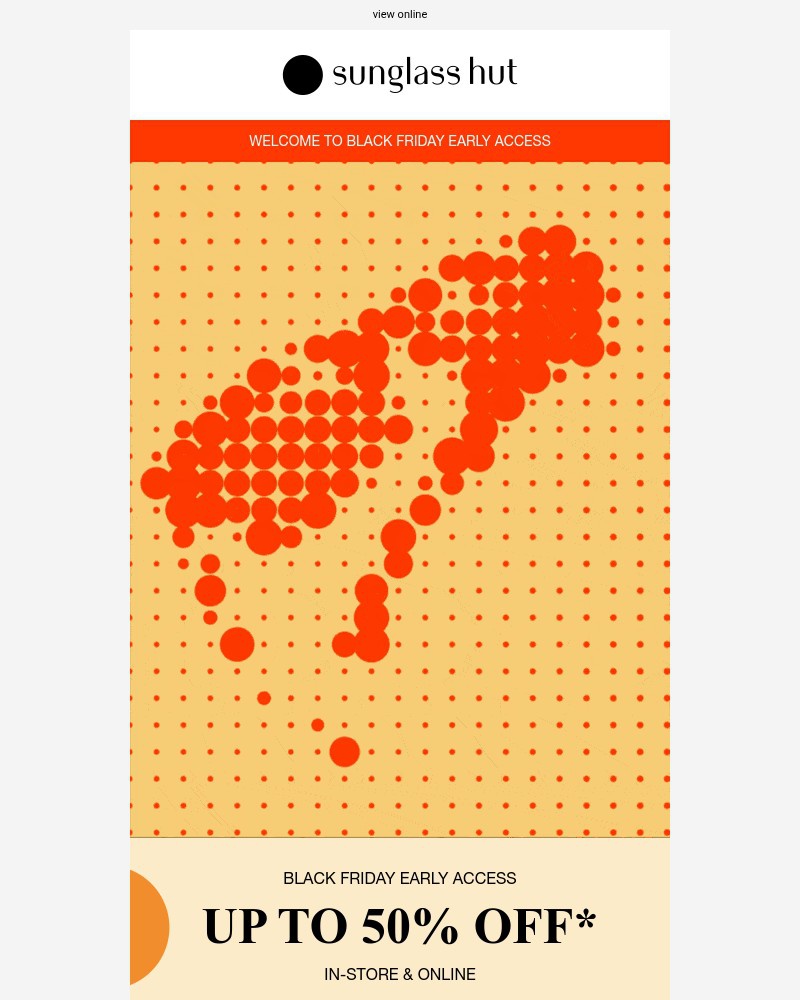 Screenshot of email sent to a Sunglass Hut Newsletter subscriber