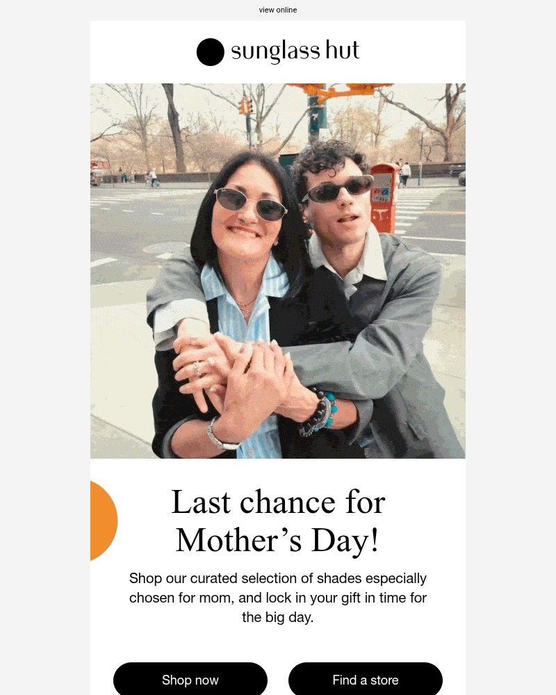 Screenshot of email sent to a Sunglass Hut Newsletter subscriber
