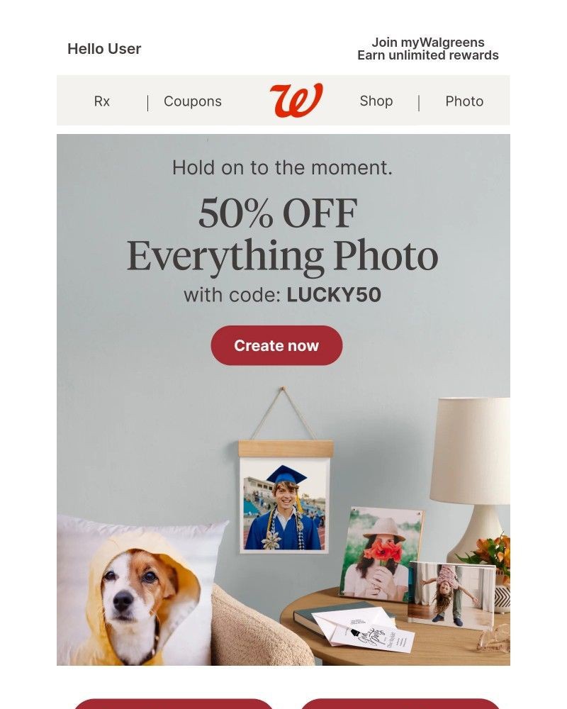 Screenshot of email with subject /media/emails/its-your-lucky-day-50-off-everything-photo-free-8x10-print-e9cfd6-cropped-b8780d46.jpg