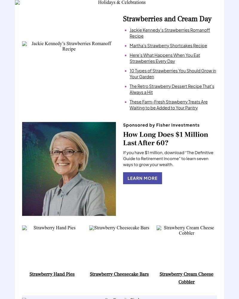 Screenshot of email sent to a Better Homes and Gardens Newsletter subscriber