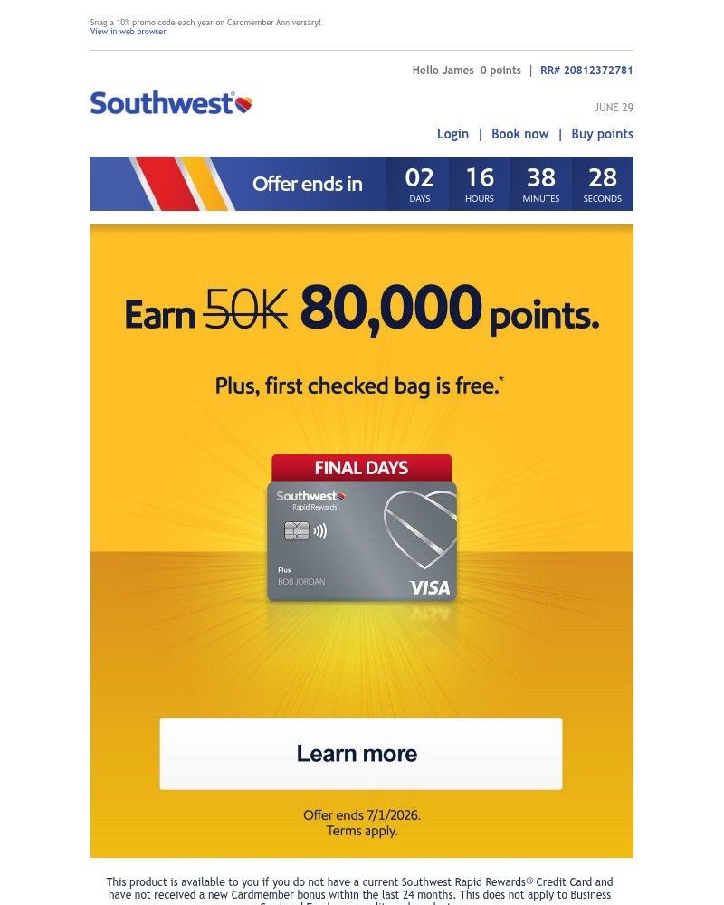 Screenshot of email with subject /media/emails/james-countdowns-on-earn-80000-points-2341f2-cropped-135c7913.jpg