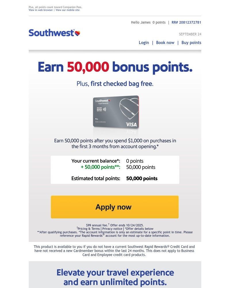 Screenshot of email with subject /media/emails/james-earn-50000-points-first-checked-bag-free-3084fc-cropped-3b916f39.jpg