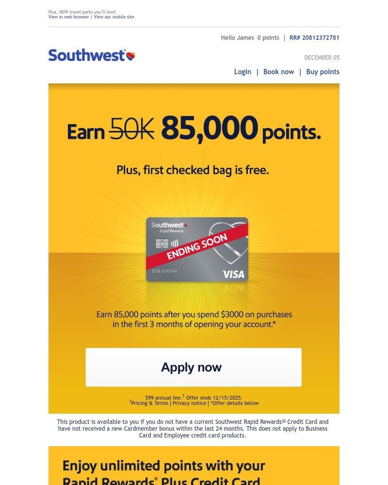 Screenshot of email with subject /media/emails/james-wont-last-long-earn-85000-points-and-get-your-first-checked-bag-free-ecad79_05GW51j.jpg