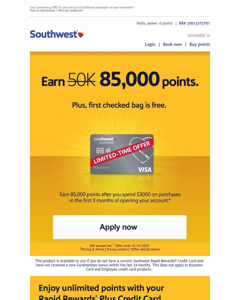 Screenshot of email with subject /media/emails/james-youre-invited-earn-85000-points-f08d0d-cropped-1814aafd.jpg