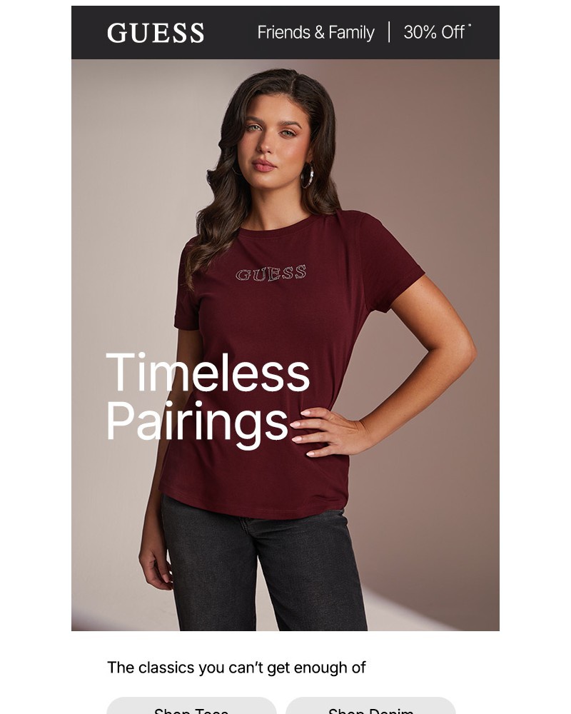 Screenshot of email sent to a Guess Newsletter subscriber