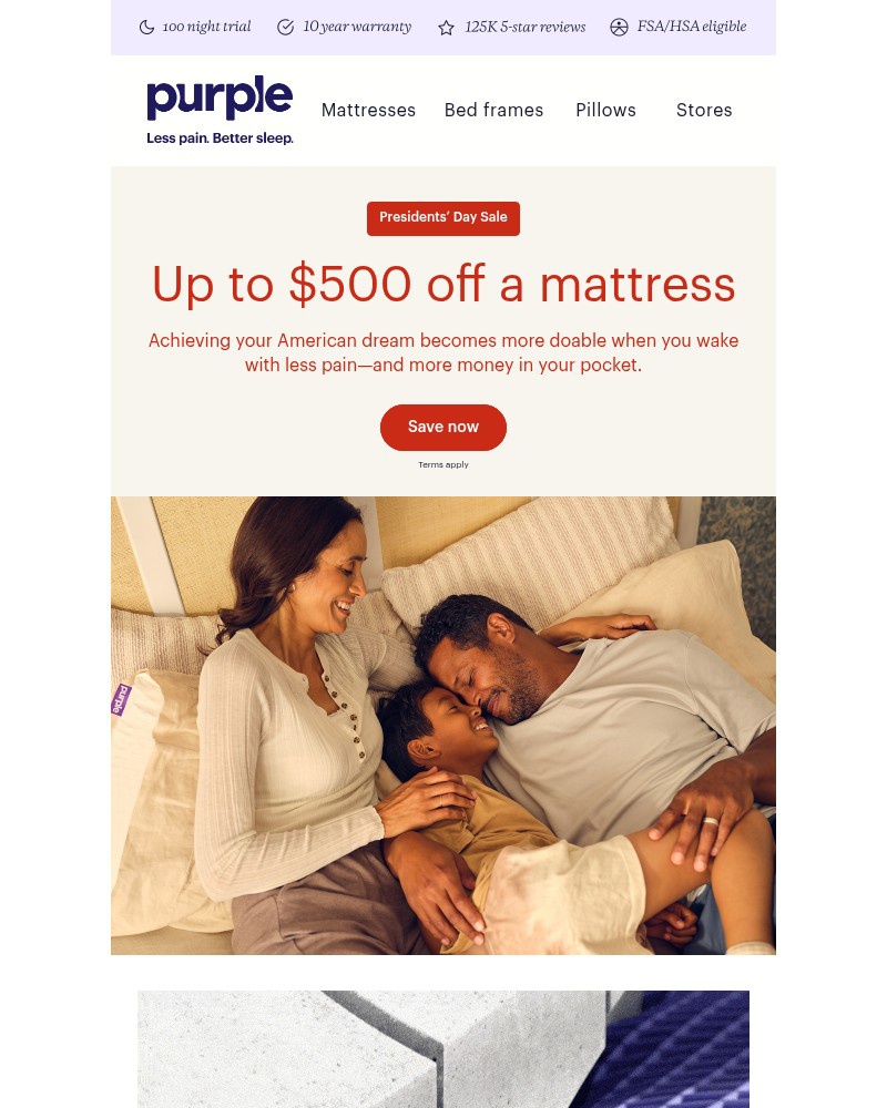 Screenshot of email sent to a Purple Cart abandoner