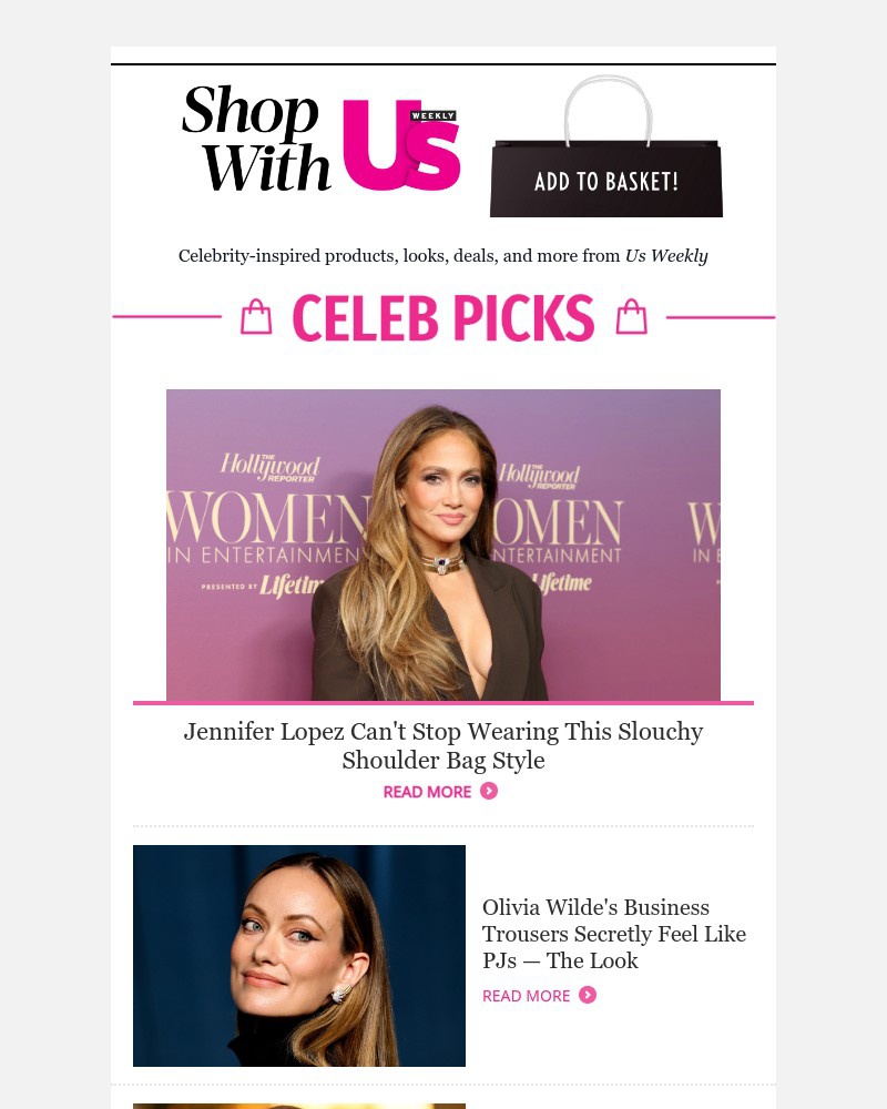 Screenshot of email sent to a Us Weekly Newsletter subscriber