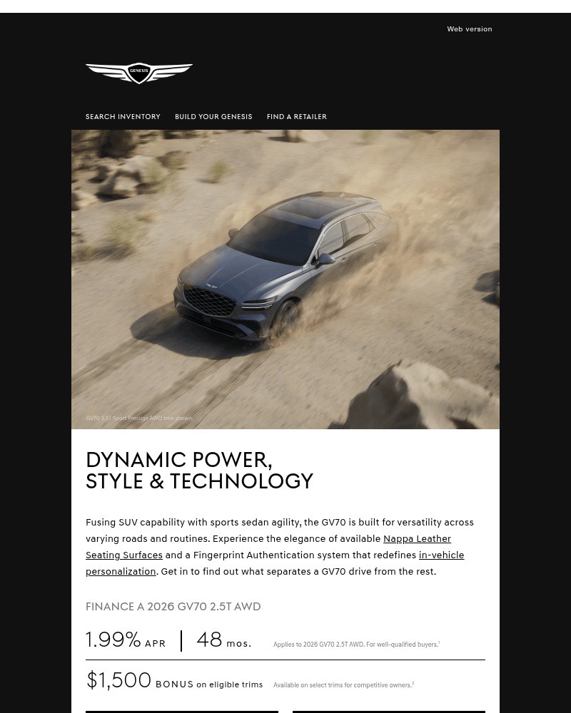 Screenshot of email sent to a Genesis Newsletter subscriber