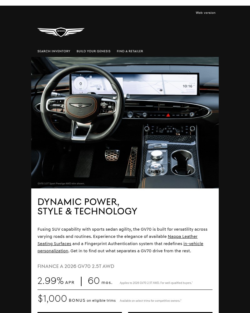 Screenshot of email sent to a Genesis Newsletter subscriber