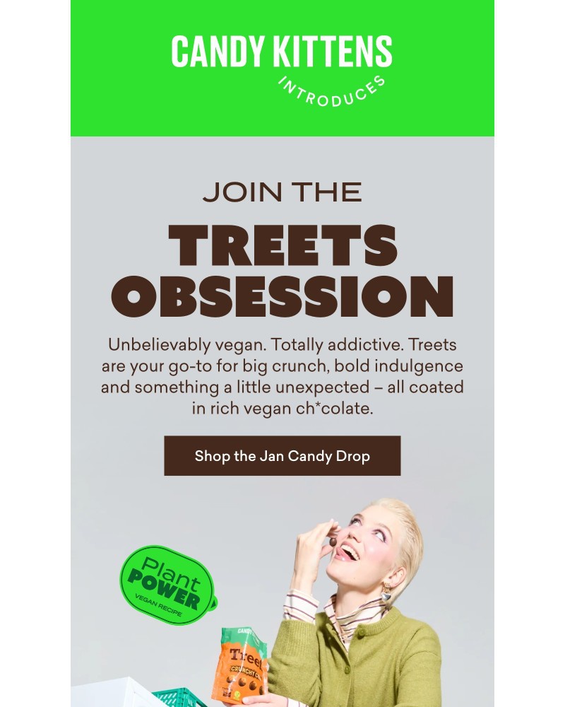 Screenshot of email sent to a Candy Kittens Newsletter subscriber