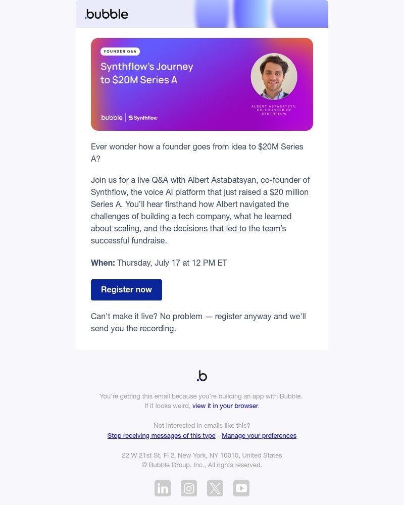 Screenshot of email with subject /media/emails/join-us-qa-with-synthflows-albert-astabatsyan-on-raising-20m-352b60-cropped-d4c6fd10.jpg