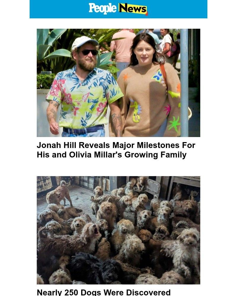 Screenshot of email sent to a People Newsletter subscriber