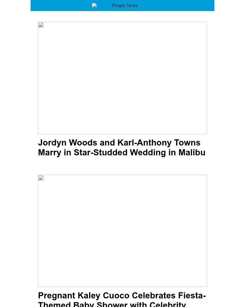 Screenshot of email sent to a People Newsletter subscriber