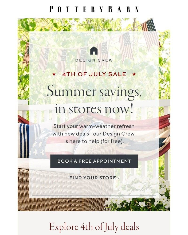 Screenshot of email sent to a Pottery Barn Cart abandoner