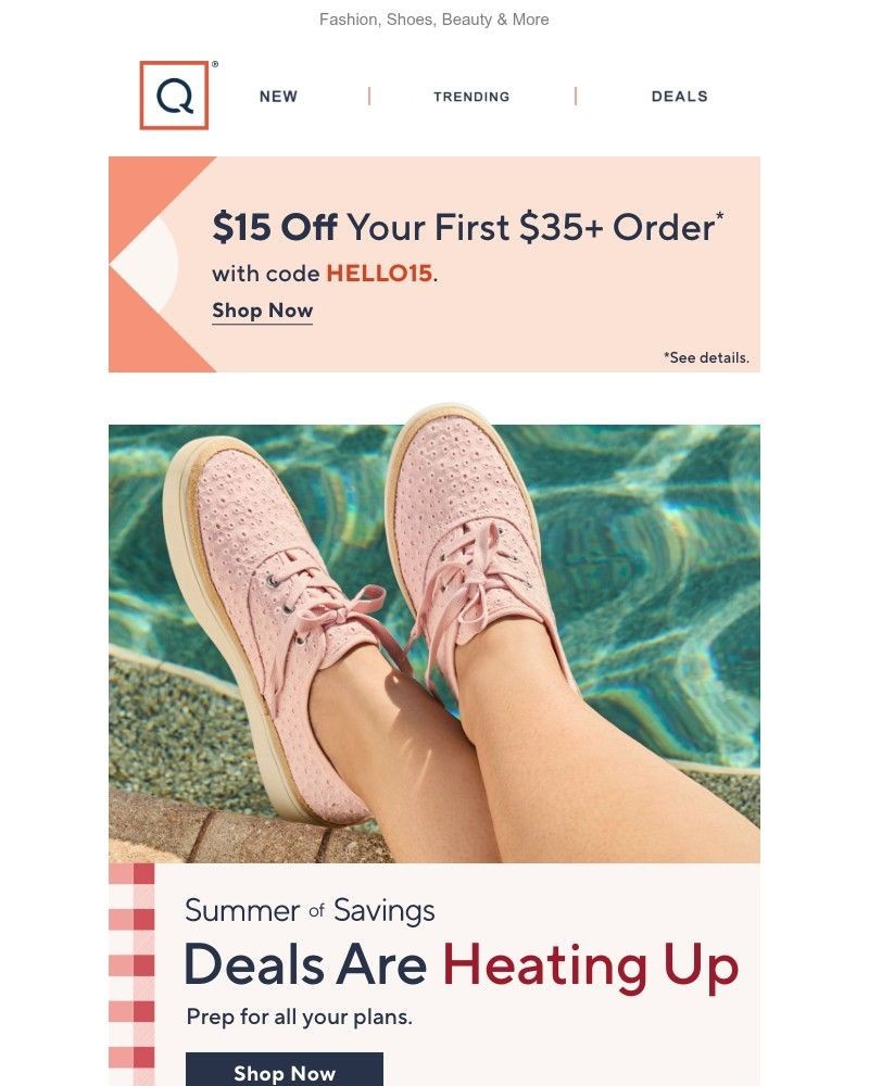Screenshot of email sent to a QVC Newsletter subscriber
