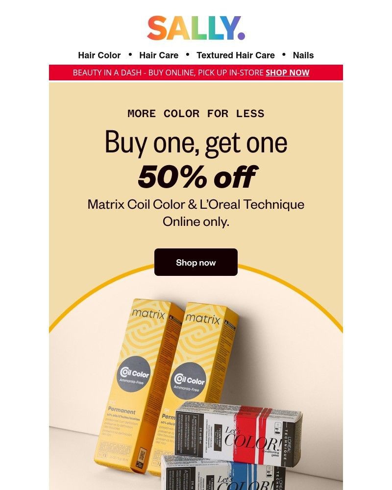 Screenshot of email with subject /media/emails/just-added-online-only-buy-one-get-one-50-off-select-hair-color-3c4915-cropped-93a0efc6.jpg