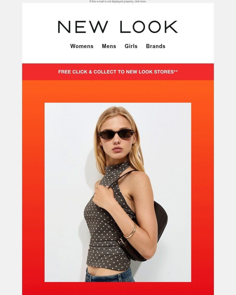 Screenshot of email sent to a New Look Newsletter subscriber