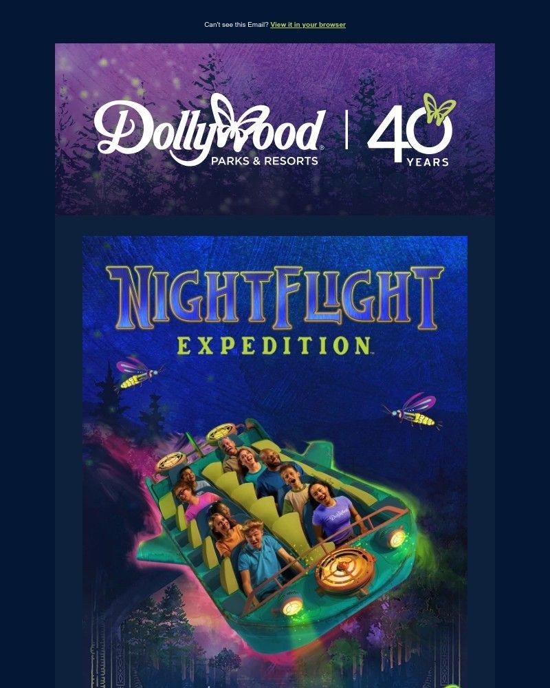 Screenshot of email sent to a Dollywood Newsletter subscriber