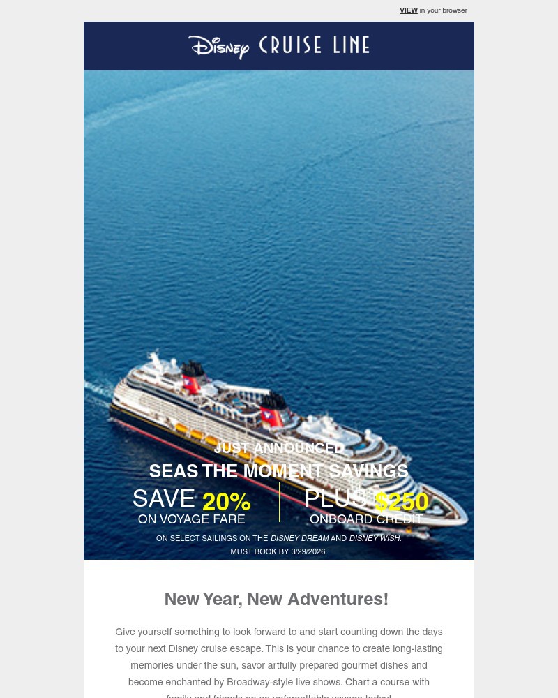 Screenshot of email sent to a Walt Disney World Resort Registered user