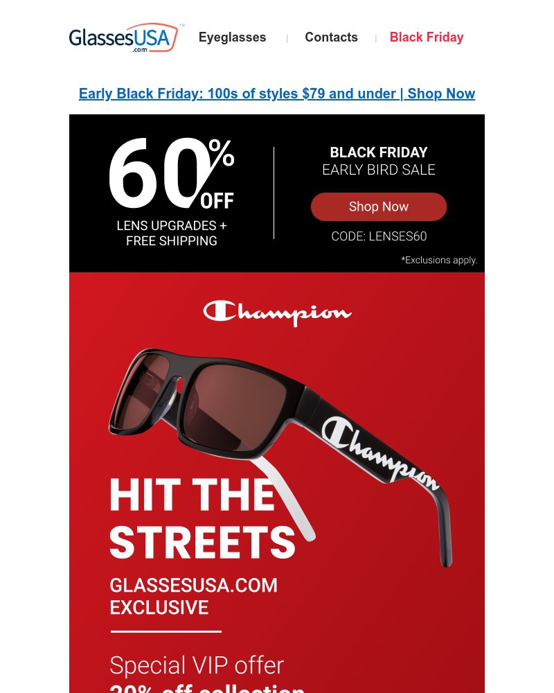 Screenshot of email with subject /media/emails/just-dropped-exclusive-champion-x-glassesusacom-collection-a3110d-cropped-46c5baef.jpg