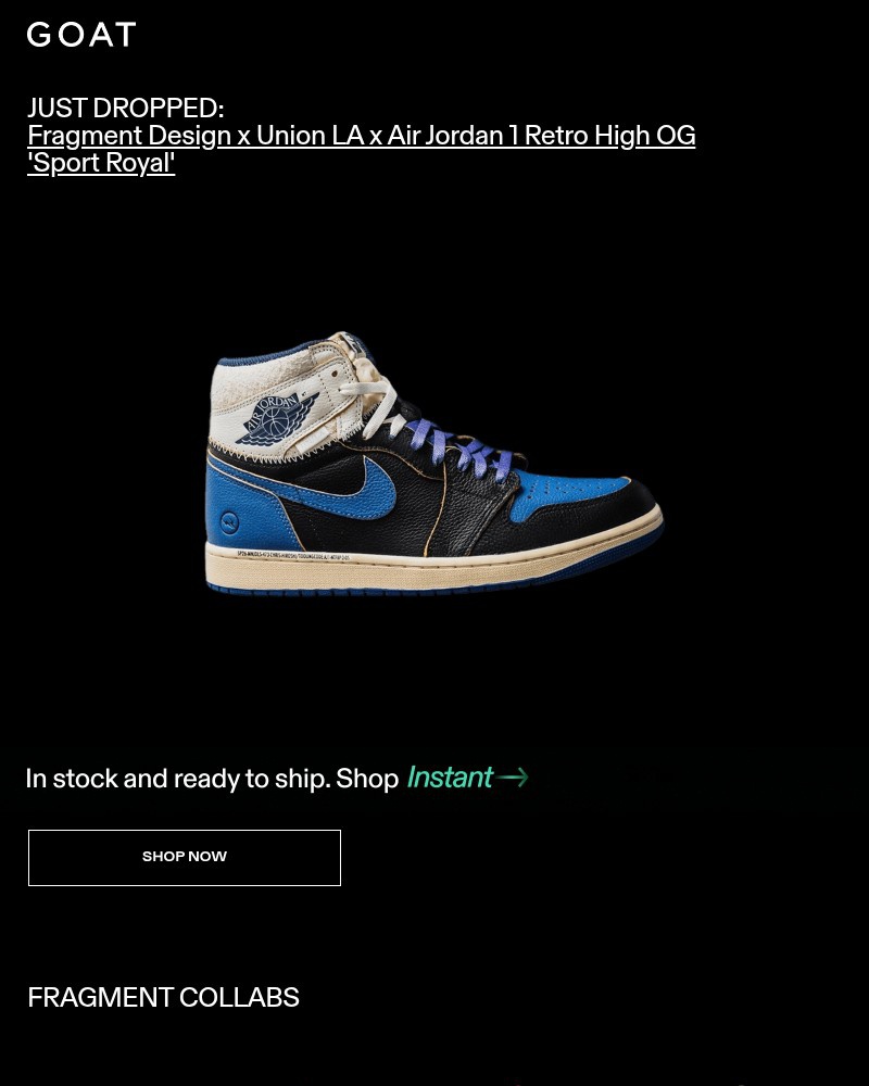 Screenshot of email sent to a Goat Registered user