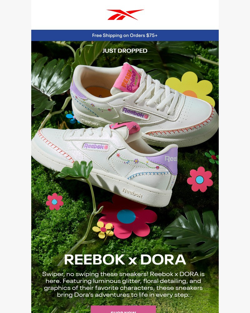 Screenshot of email with subject /media/emails/just-dropped-reebok-x-dora-76b0b7-cropped-13aca783.jpg
