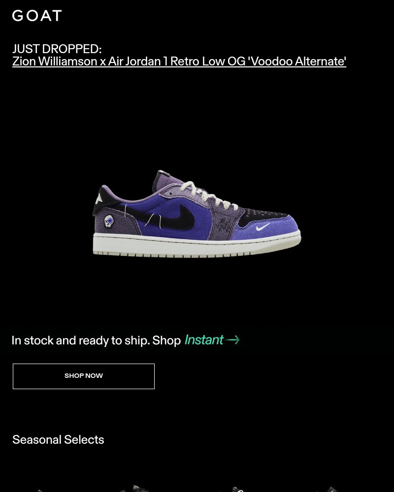 Screenshot of email sent to a Goat Registered user