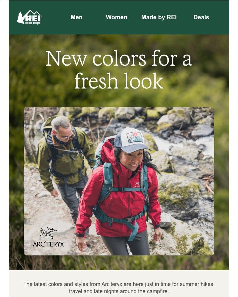 Screenshot of email sent to a REI Co-op Newsletter subscriber