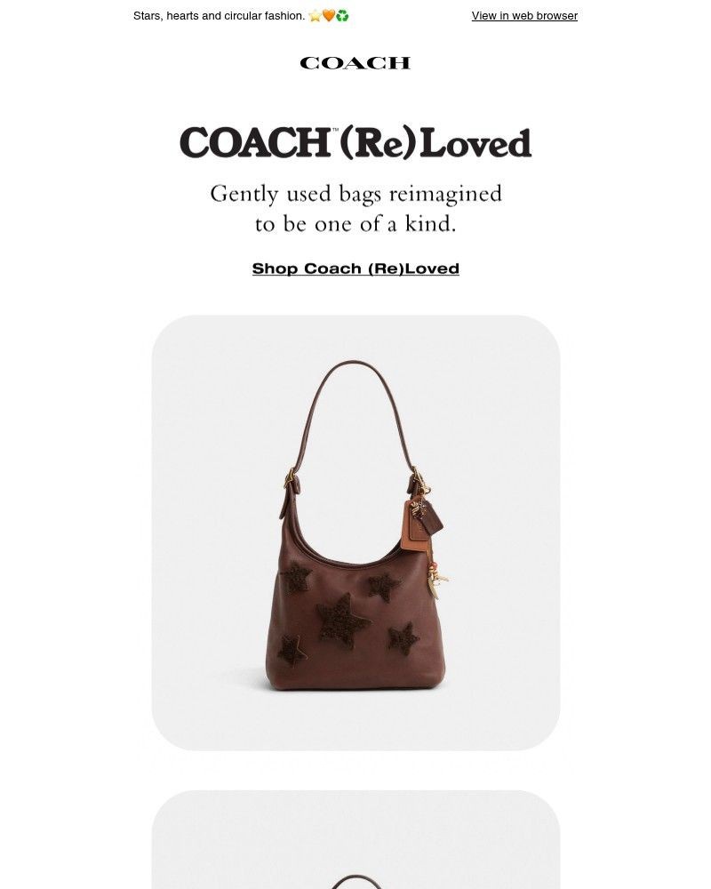 Screenshot of email sent to a Coach Newsletter subscriber