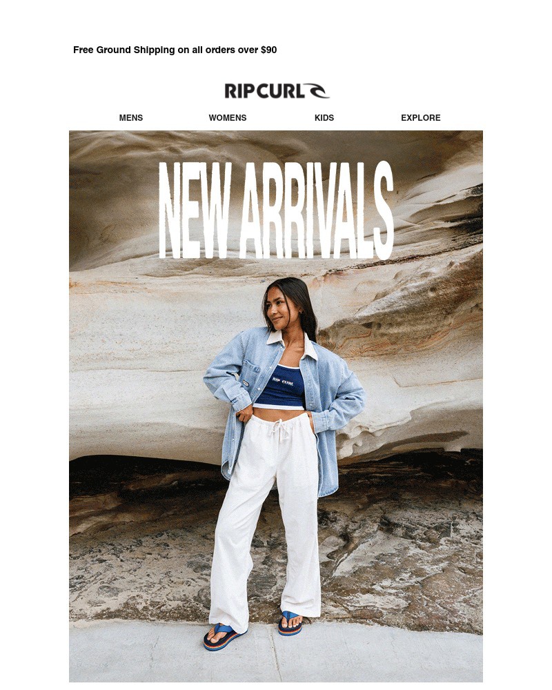 Screenshot of email sent to a Ripcurl Newsletter subscriber