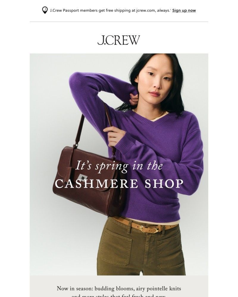 Screenshot of email sent to a J.Crew Newsletter subscriber