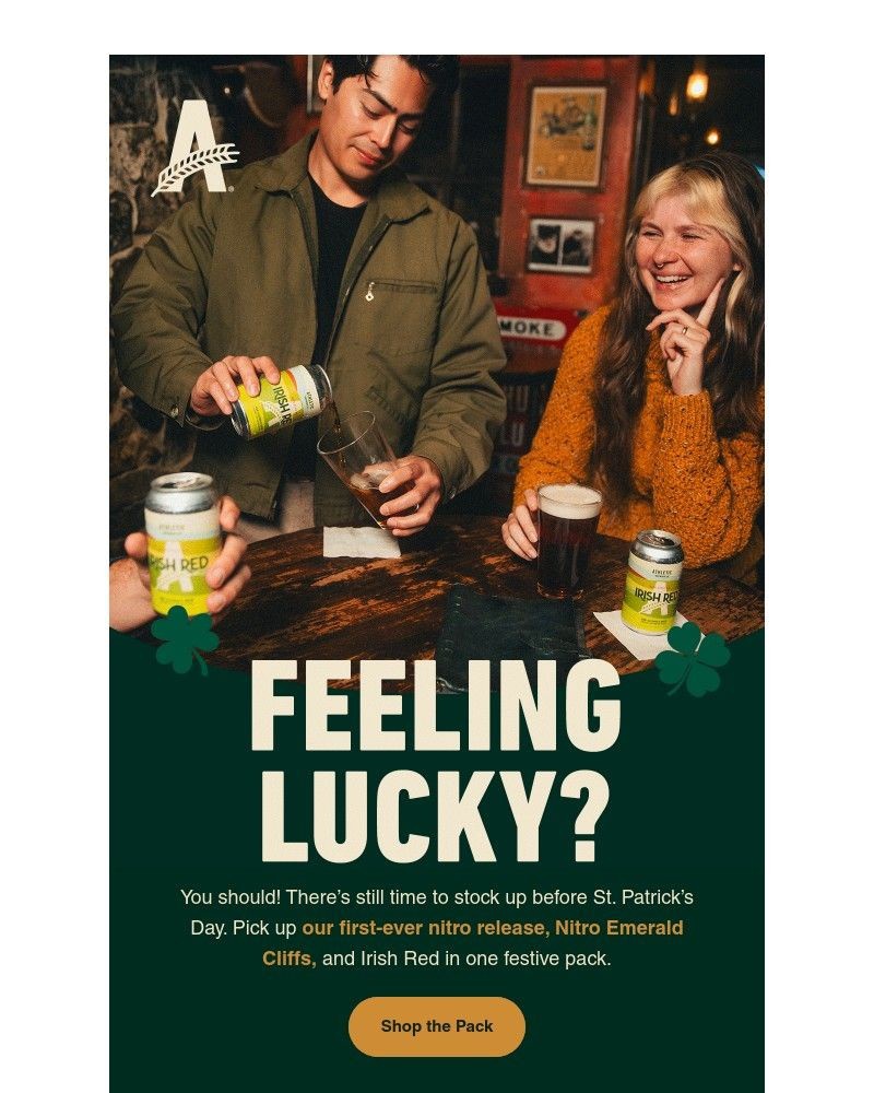 Screenshot of email sent to a Athletic Brewing Newsletter subscriber