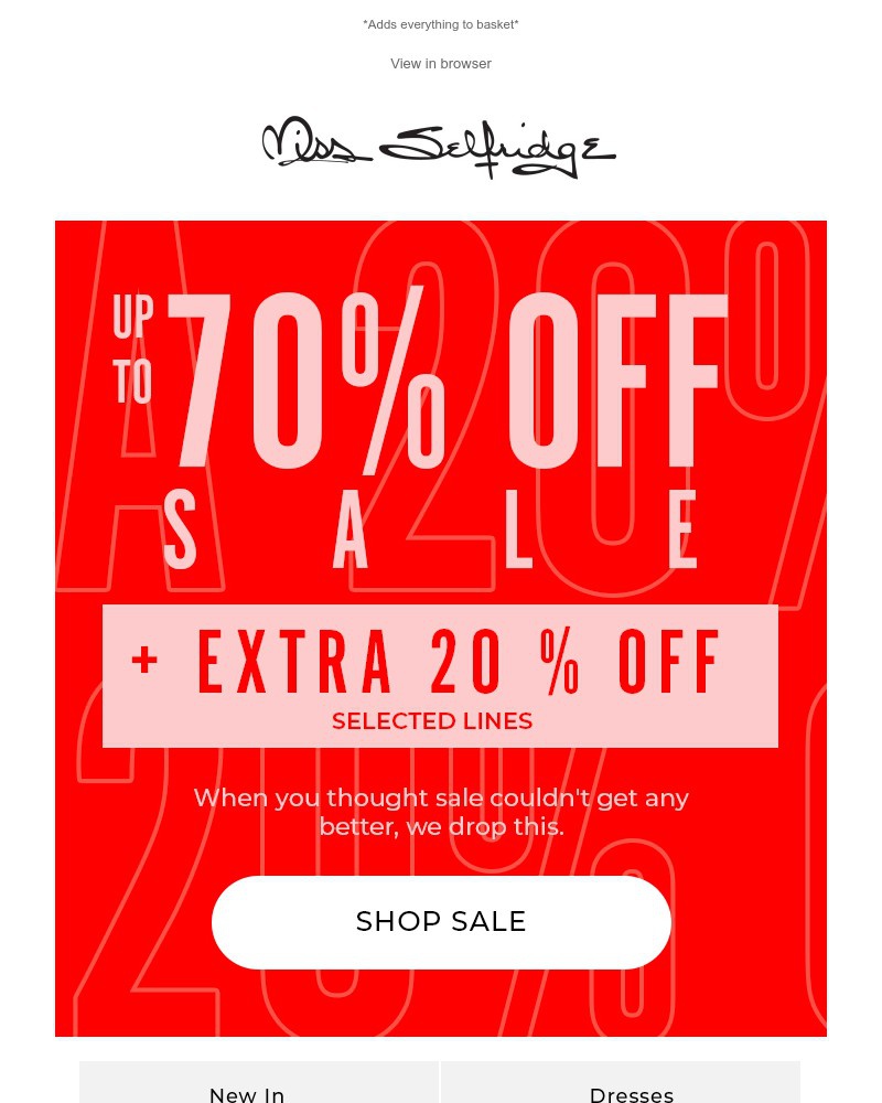Screenshot of email with subject /media/emails/just-landed-extra-20-off-sale-defa5c-cropped-335156c6.jpg